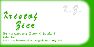 kristof zier business card